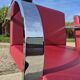 Set 4 - red chrome Brno armchair flat bar- Ludwig Mies vd Rohe bauhaus