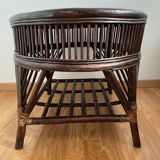 Table basse rotin bambou coloniale