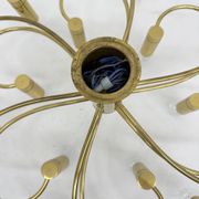 Leola sculptural brass 12-light ceiling or wall flush mount, 1970s