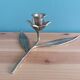Flower candle holder in gold-plated brass