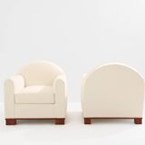 Jacques Adnet pair of modernist club armchairs in rosewood 1931