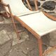 Deckchair with extension chaise longue, in wood and fabric