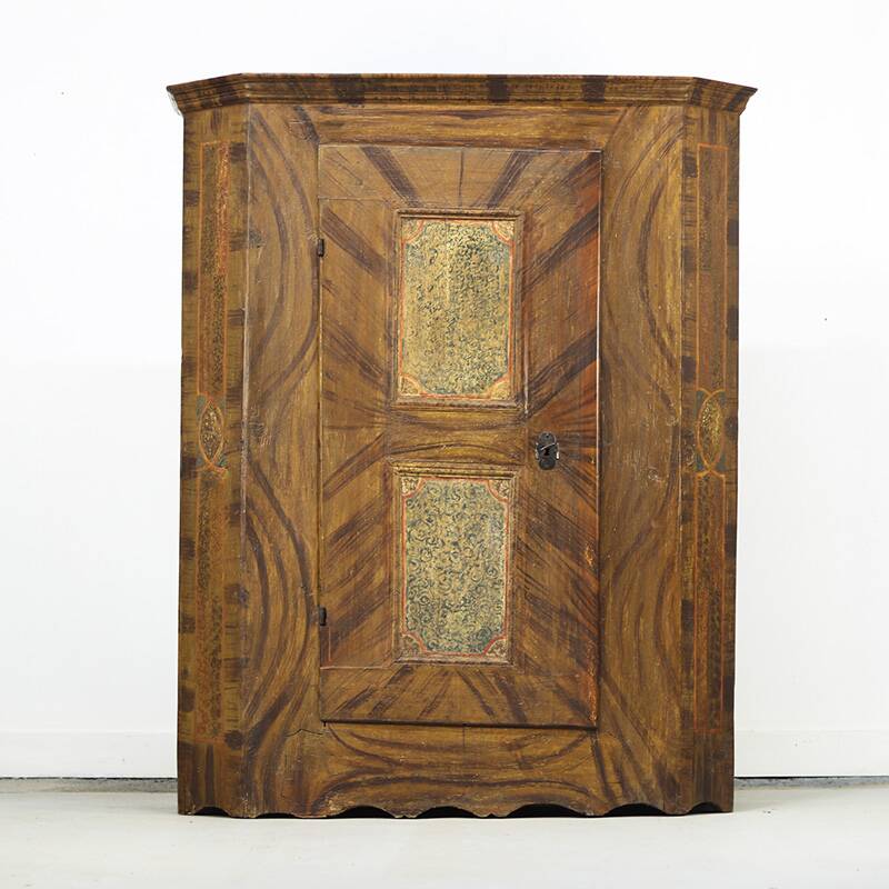 Painted Folk Art Bridal Cupboard