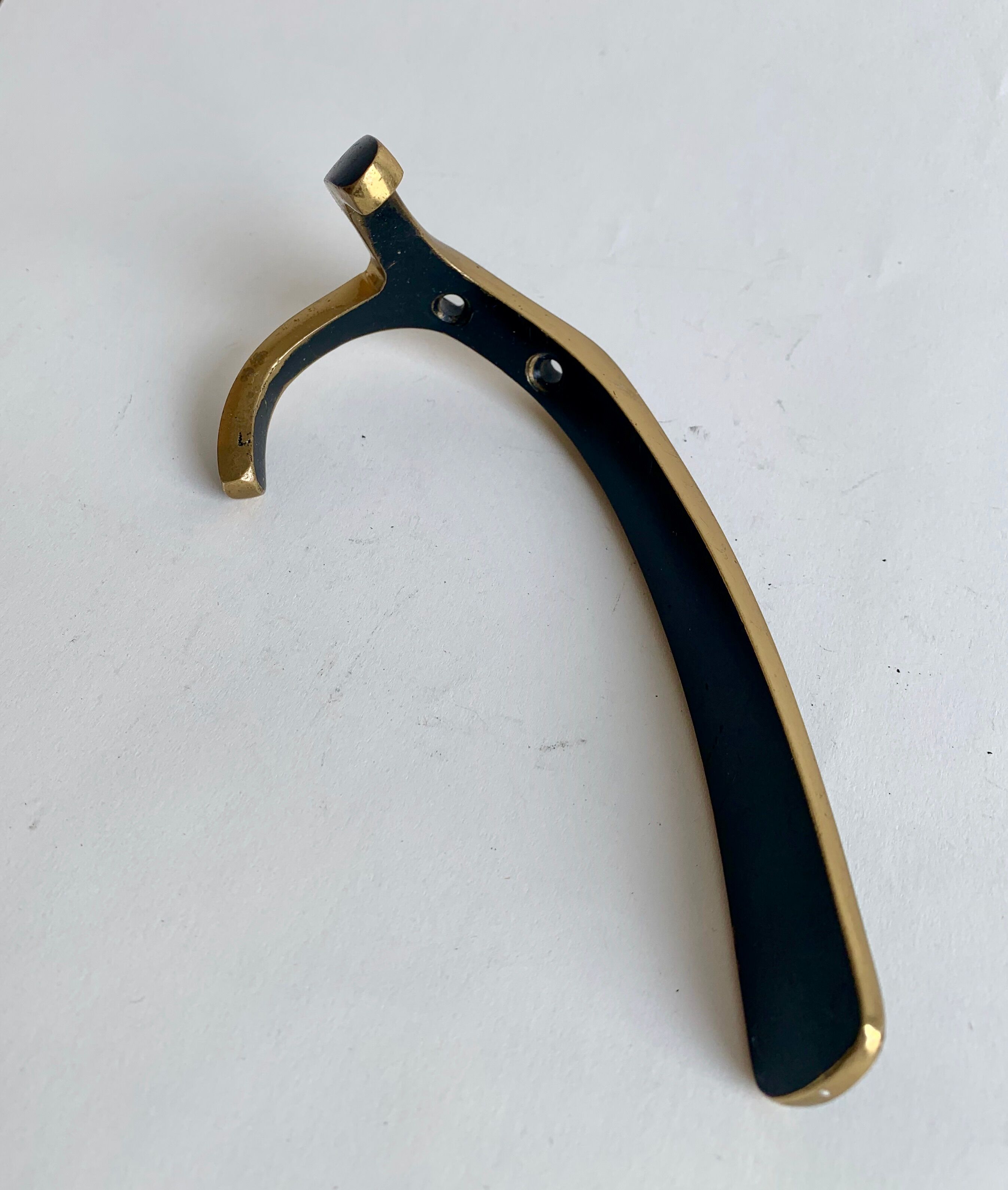 Brass wall coat hooks from Herta Baller, set of 5