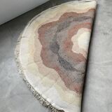 Round vintage wool rug