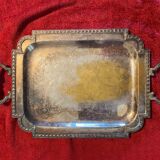 Silverware, patinated silver tray nineteenth