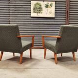 Pair of green Armchairs Tatra 1960