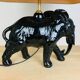 Black ceramic elephant lamp jungle style
