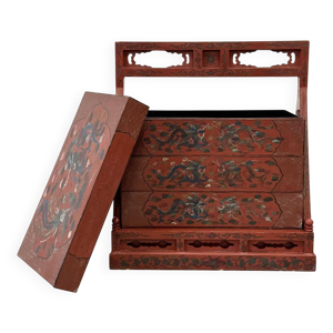 Coffre de mariage chinois, - peint