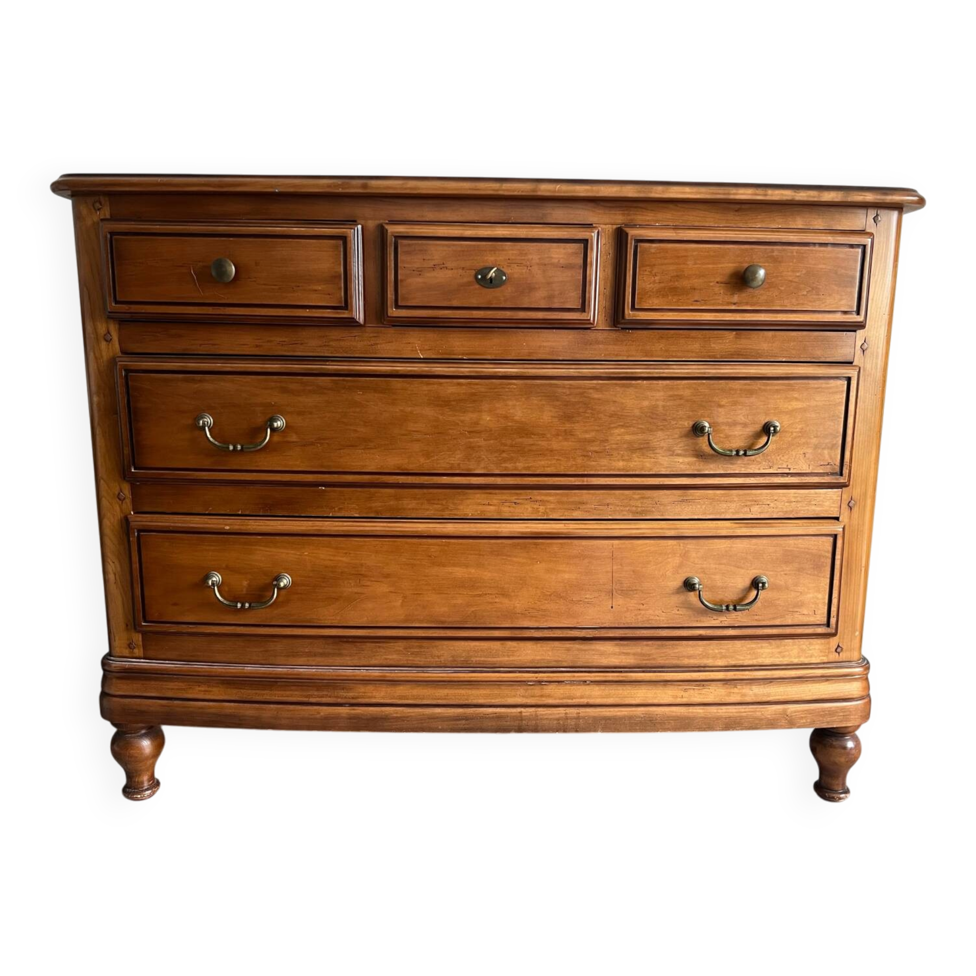 Magnificent varnished chest of drawers