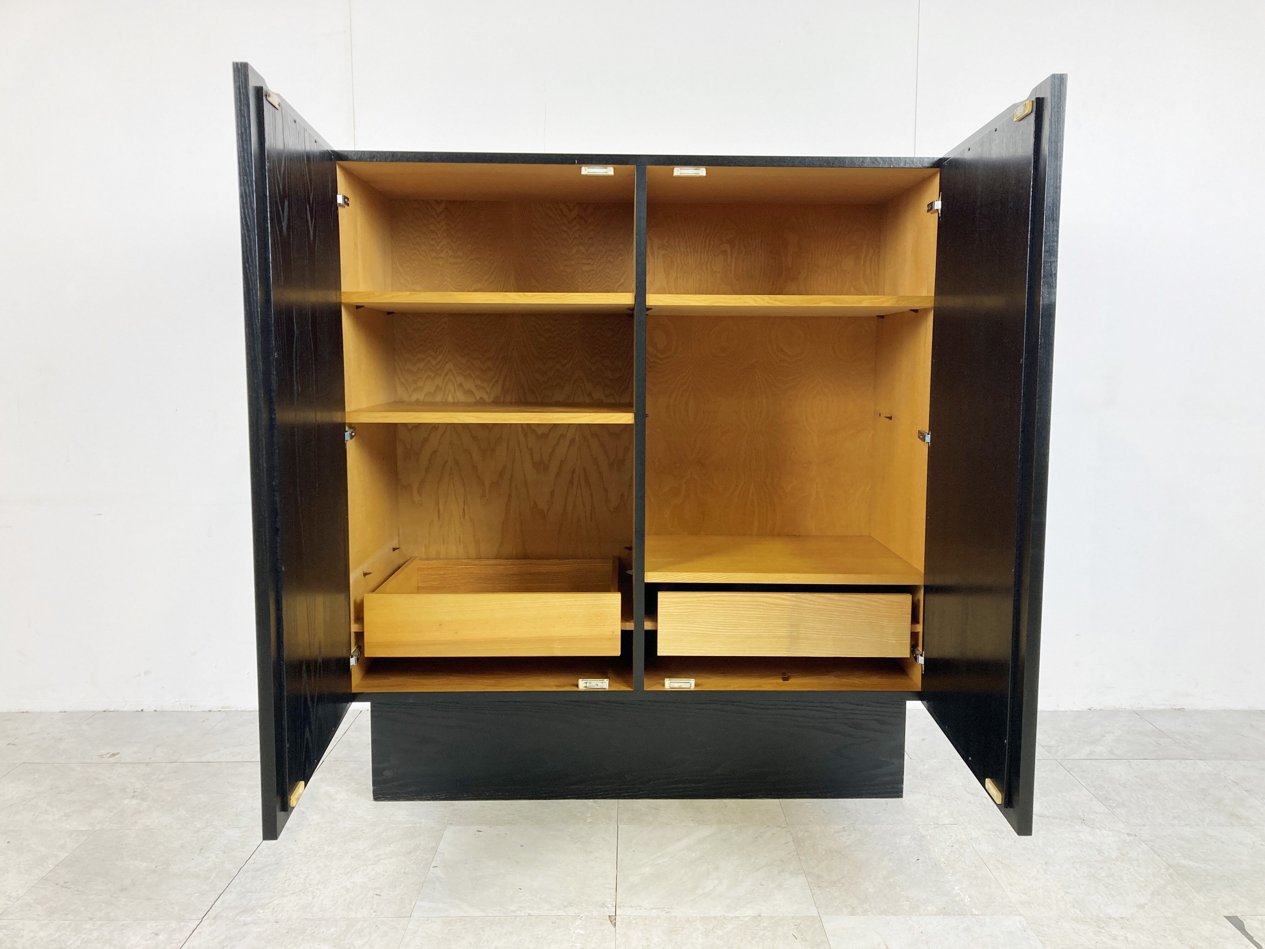 Black brutalist bar cabinet, 1970s