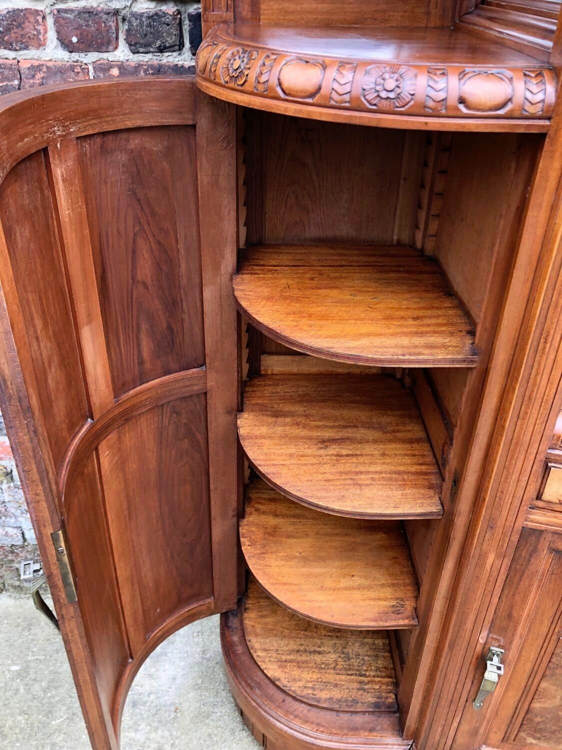 Art deco sideboard marble top, old dresser furniture