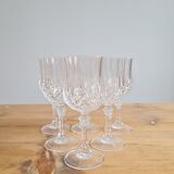 service of 6 Longchamp crystal wine glasses