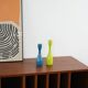 Lime-coloured candlestick, Danish design, 1970s, made in Denmark
