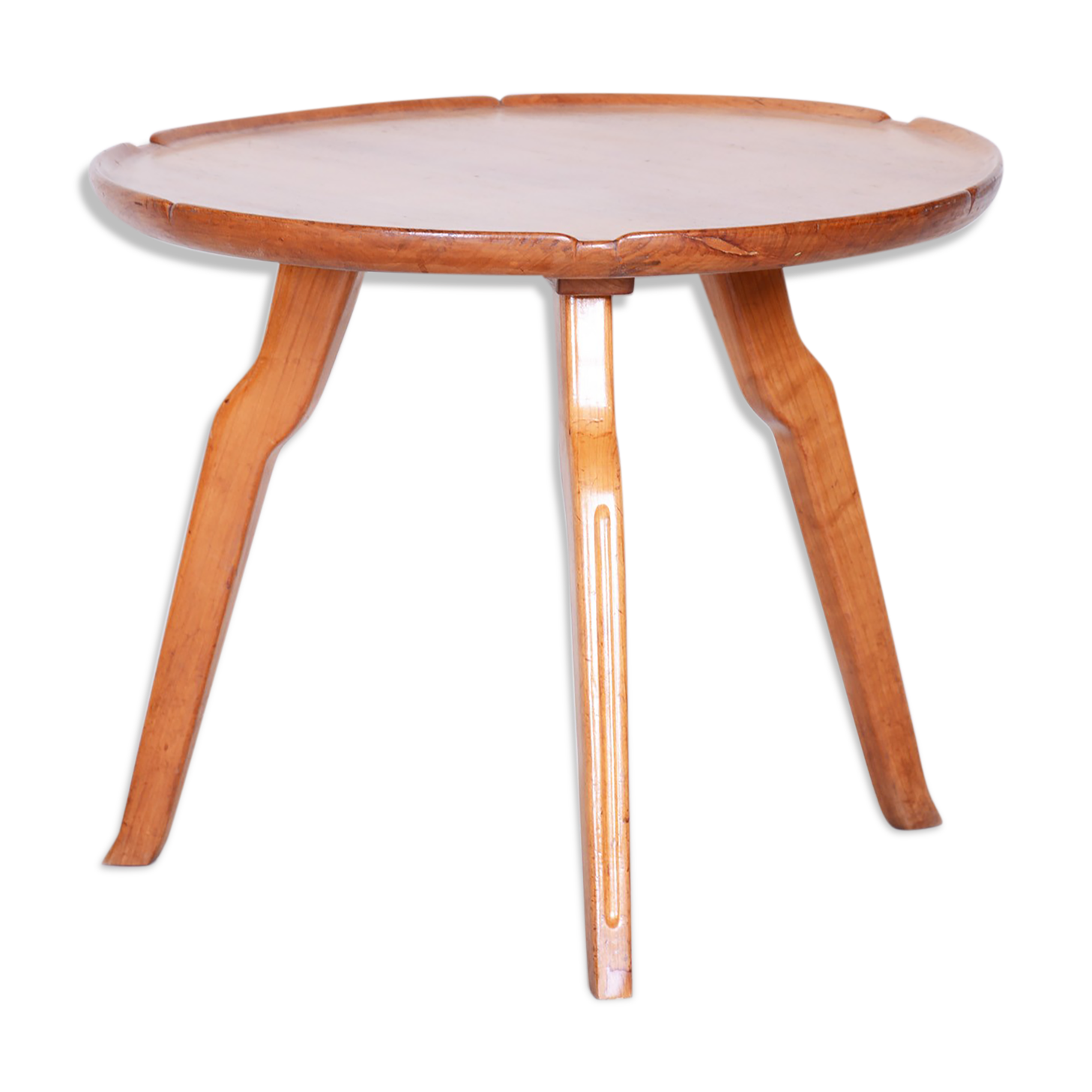 Brown mid century table - czechia 1950