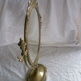 Oval dressing table mirror in brass / bronze to pose classic