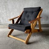 Scandinavian reclining and foldable chair by Gillis Lundgren, 1970s