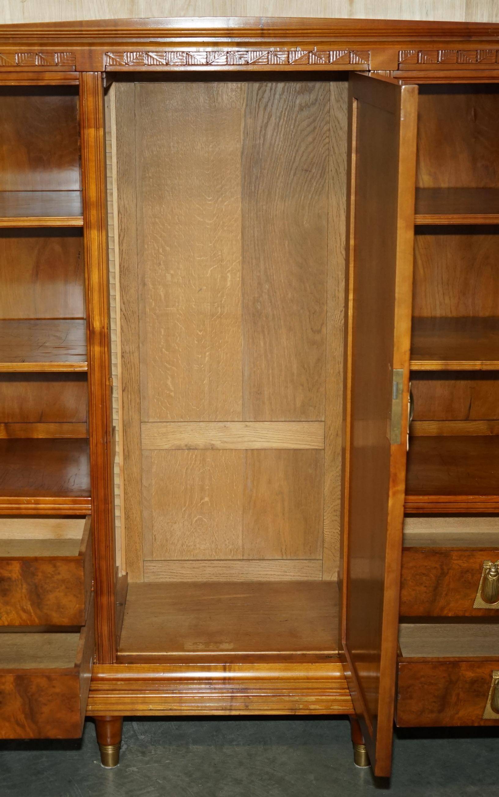 Art Nouveau library in burr walnut by Léon Jallot
