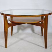Mid-Century Coffee Table Walnut and Glass by Wilhelm Renz, 1960s