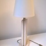 Travertine and gilded brass table lamp by Camille Breesch Belgium 1970