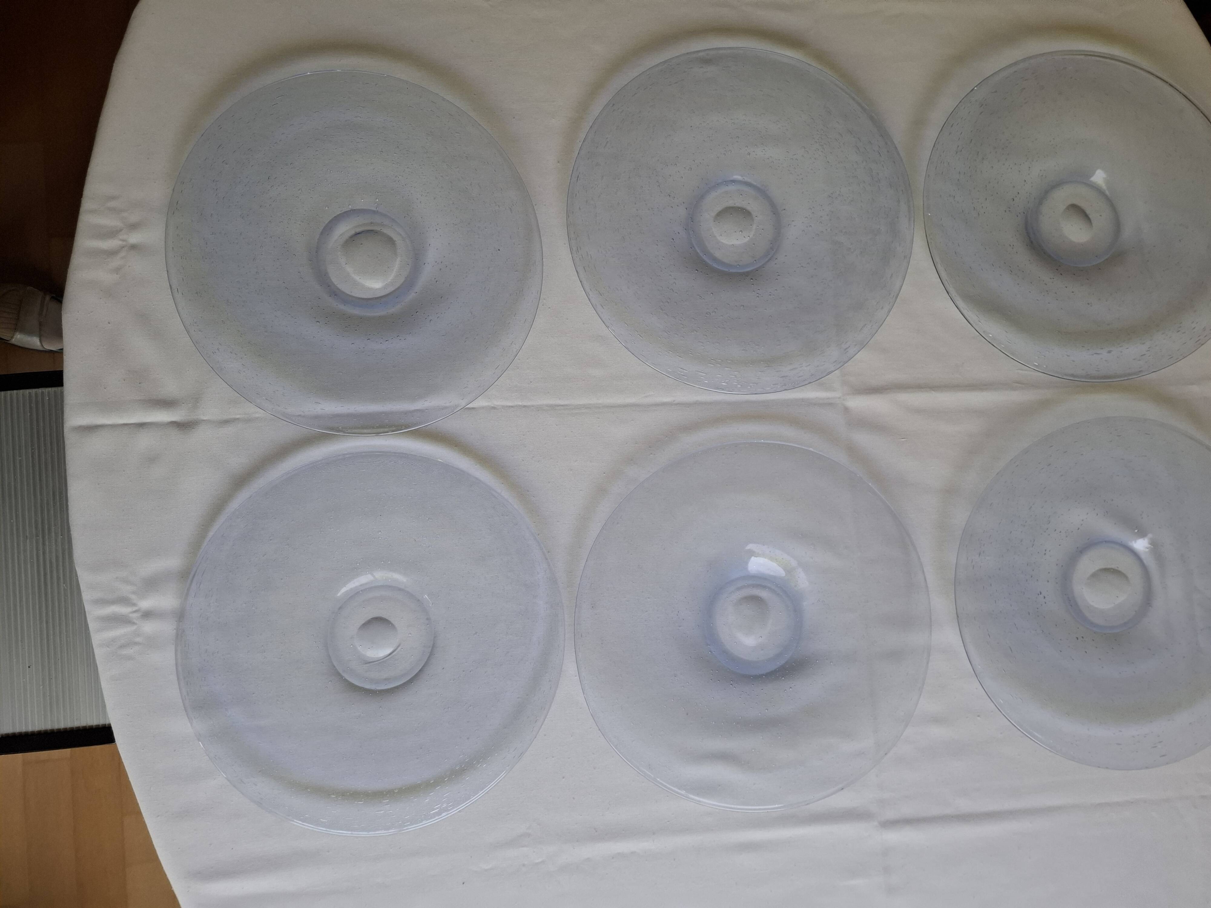 Vintage Biot bubble glass plates/dishes 30 cm