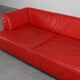 Red Mid-century 3-seater Leather Sofa by Edra, Italy 2000