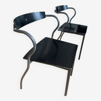 Pascal Mourgue chair black & gray metal