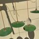 Set of 4 vintage pendant lights with enamelled sheet metal lampshades – Industrial Farmhouse