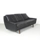 3 seater sofa in black leather, 1960