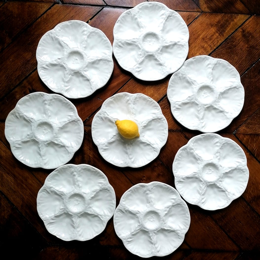 Service oyster plates slurry Gien