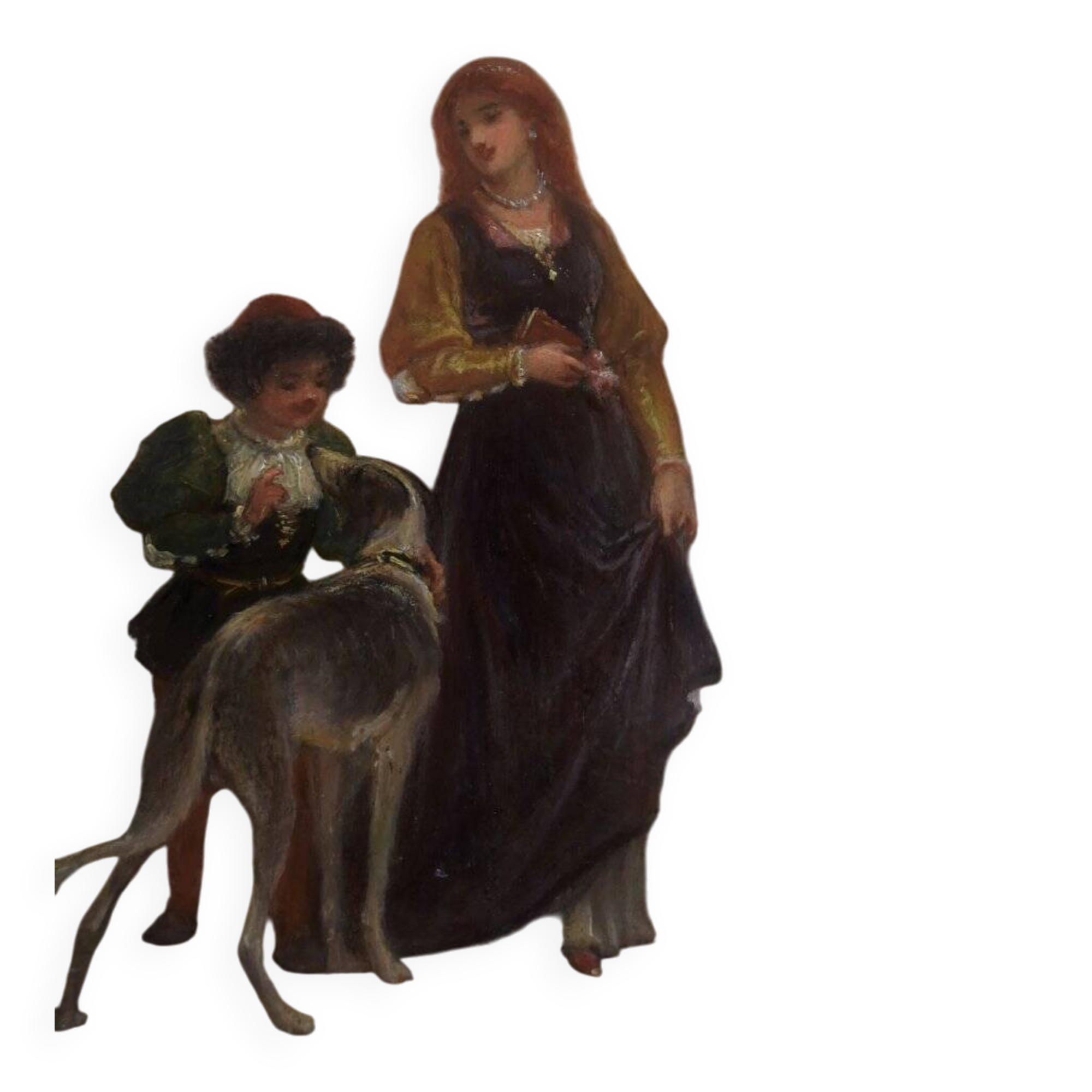 French School of the 19th Century, Attributed to Achille Deveria, Troubadour Scene, Oil on Panel