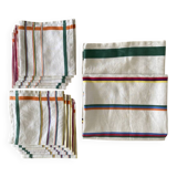 Basque style tablecloth and 12 napkins - 220x146 cm - linen/cotton blend