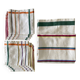 Nappe "style basque" et ses 12 serviettes - 220x146 cm - métis lin/coton