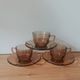Set of 3 duralex cups made in France amber flower shape