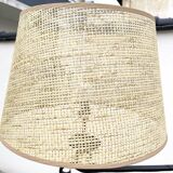 Wrought iron and cane floor lamp, 1970