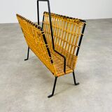 Magazine holder 50s rattan and metal