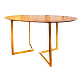 Table ovale en marbre rouge Alicante années 70