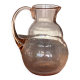 Pink glass carafe “Bibendum”