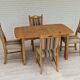 Danish dinning set of table and four chairs in oak and wool.
