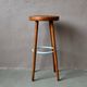 Vintage 60s bar stool in blue lacquered wood and metal.