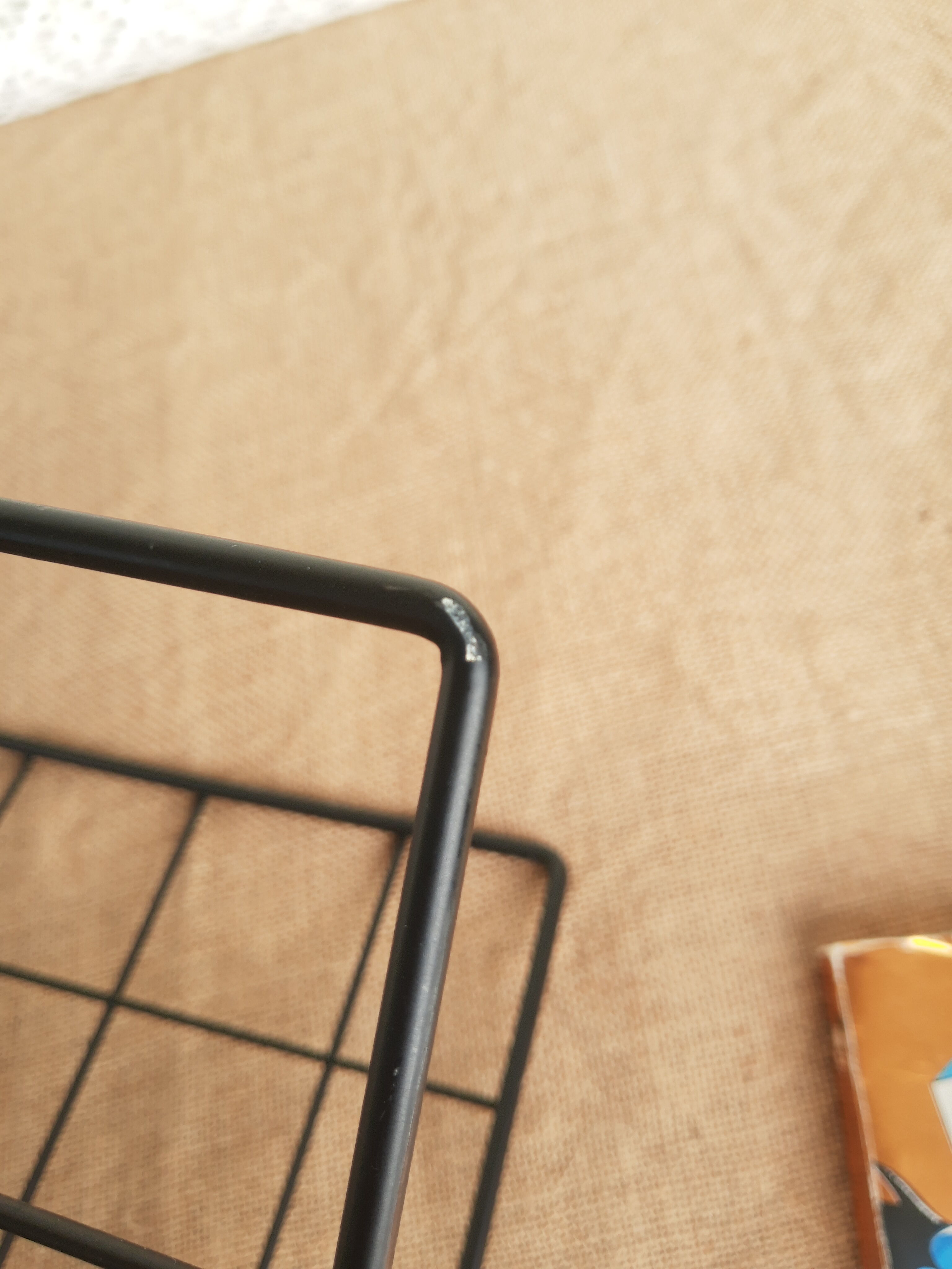 Vintage black metal wire magazine holder