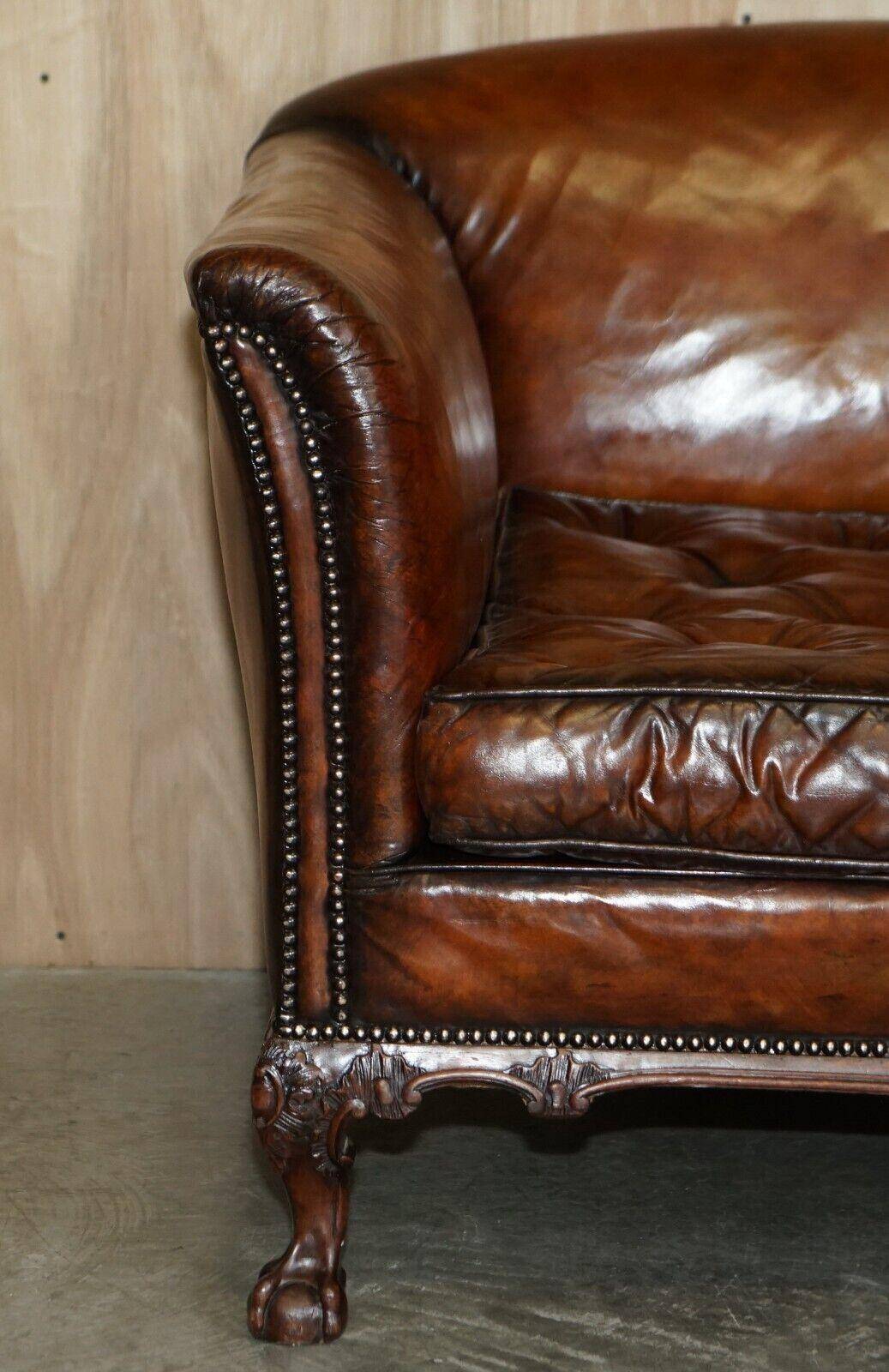 Renovated Victorian Chesterfield Sofa in Leather by Howard & Son