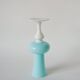 sky blue opaline vase and white feet 1970