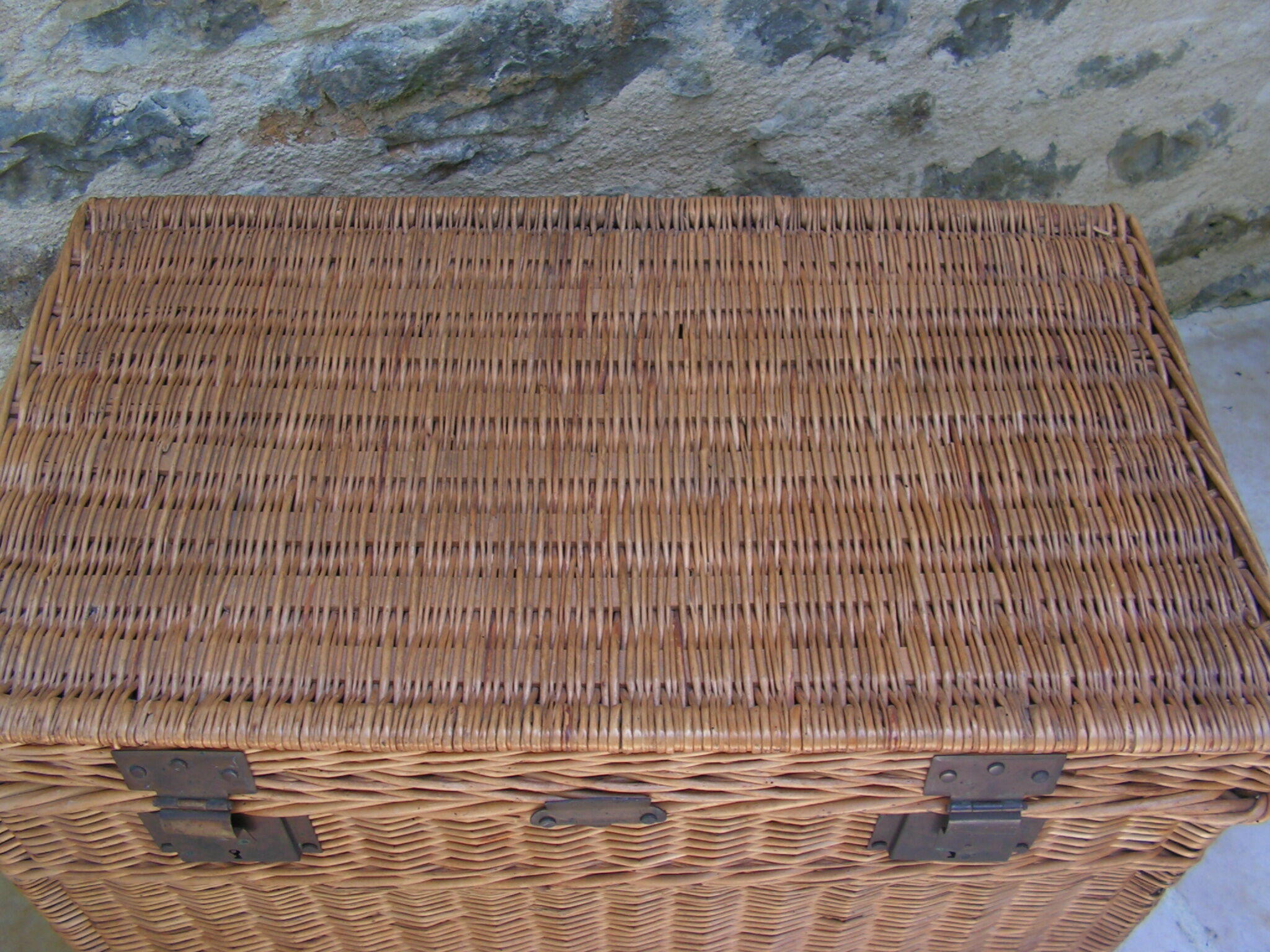 Wicker rattan trunk lined