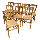 Set de 8 chaises bistrot brutes