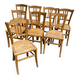 Set de 8 chaises bistrot brutes
