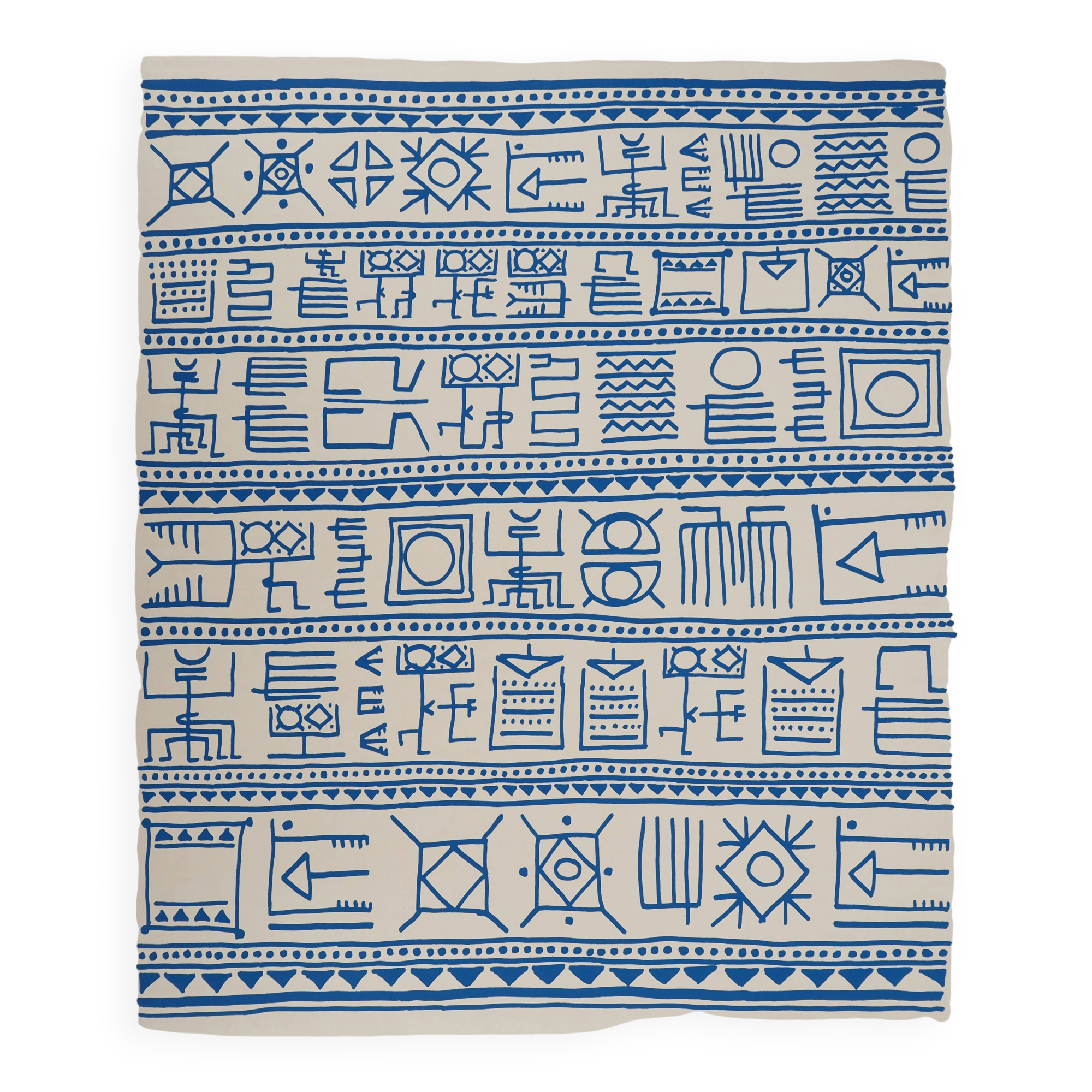 Yona FRIEDMAN: Pictograms of Genesis (Blue), signed original silkscreen