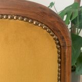 Fauteuil Voltaire style Louis Philippe restauré Jaune Moutarde