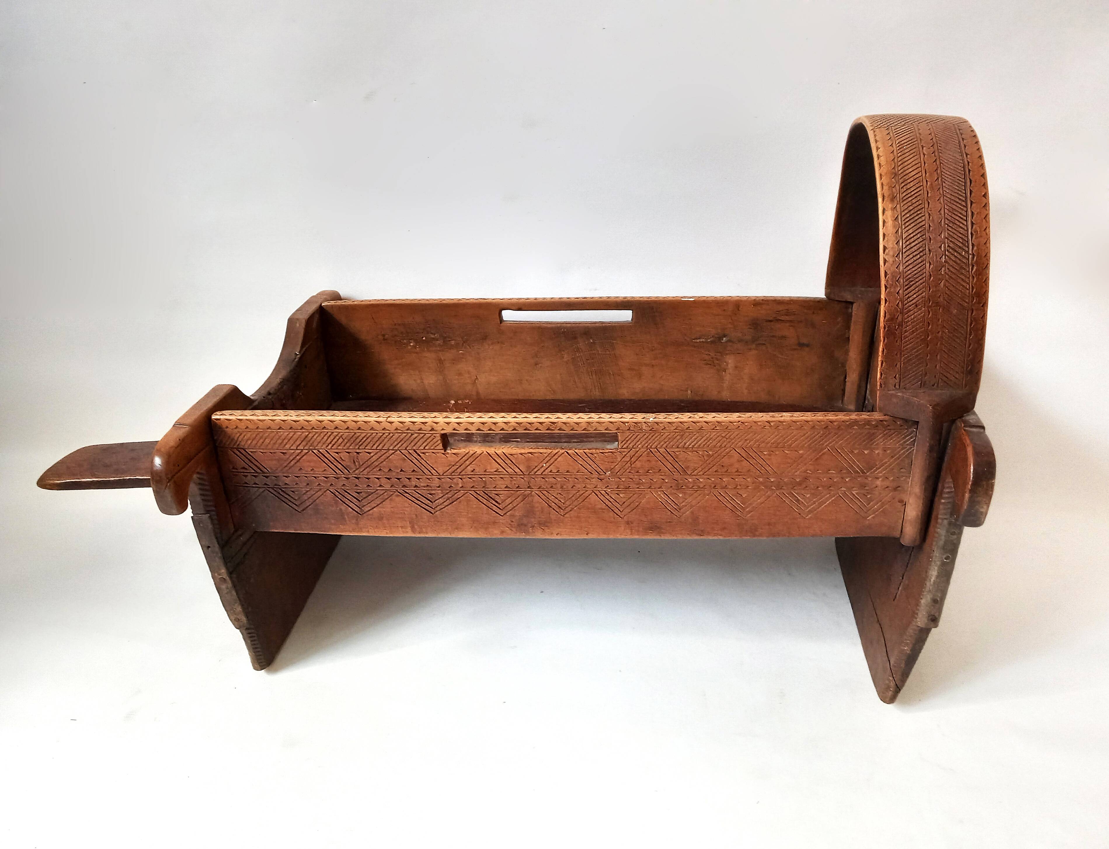 Antique Traditional Handmade Children's Crib Museum object Balkans 1890