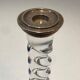 Pair of twisted plexiglass and silver-plated candlesticks